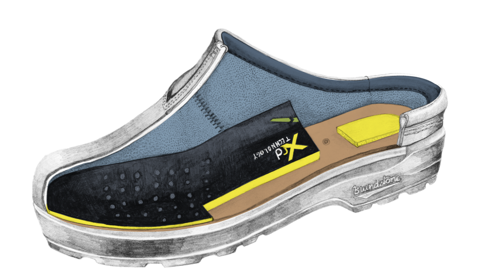 Drawing of a Blundstone All-Terrain series clog