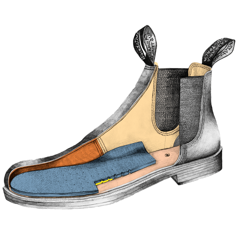 Dessin d’une botte Blundstone de la gamme Dress Ankle Boot 