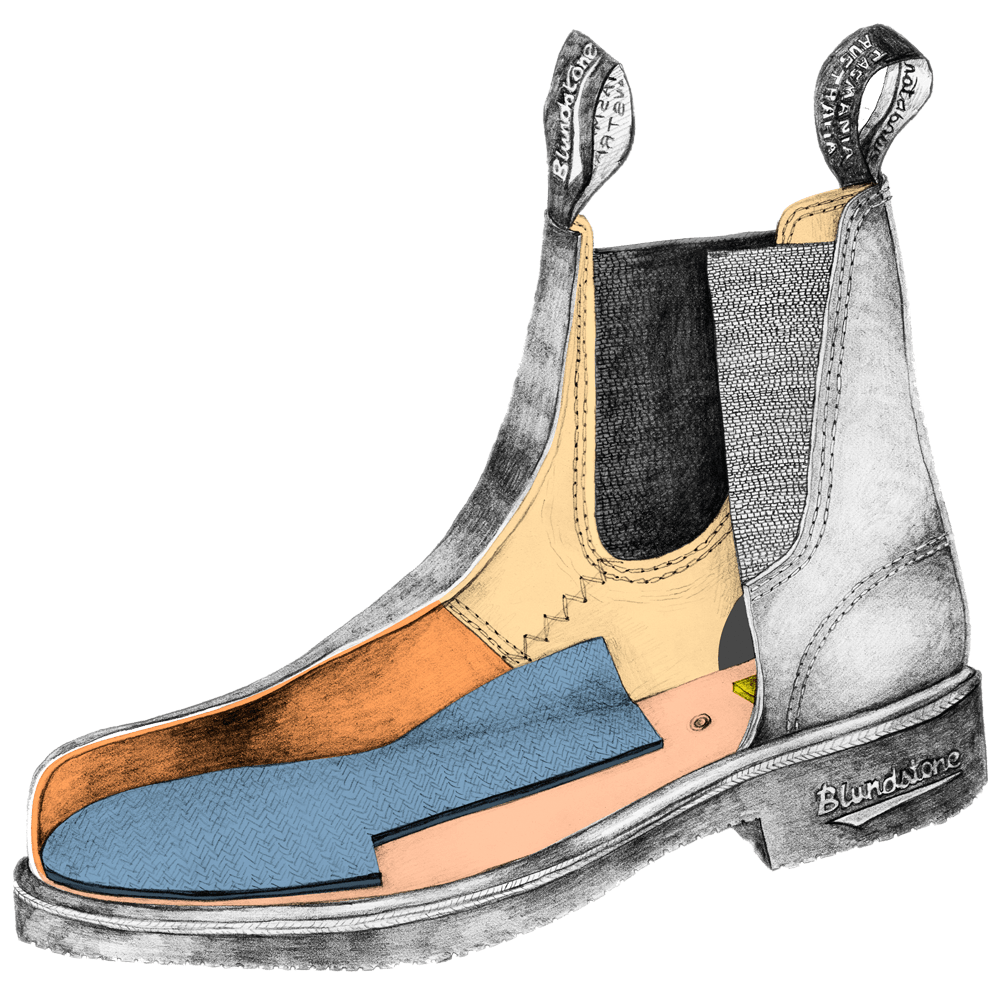 Dessin d’une botte de la gamme Dress de Blundstone 