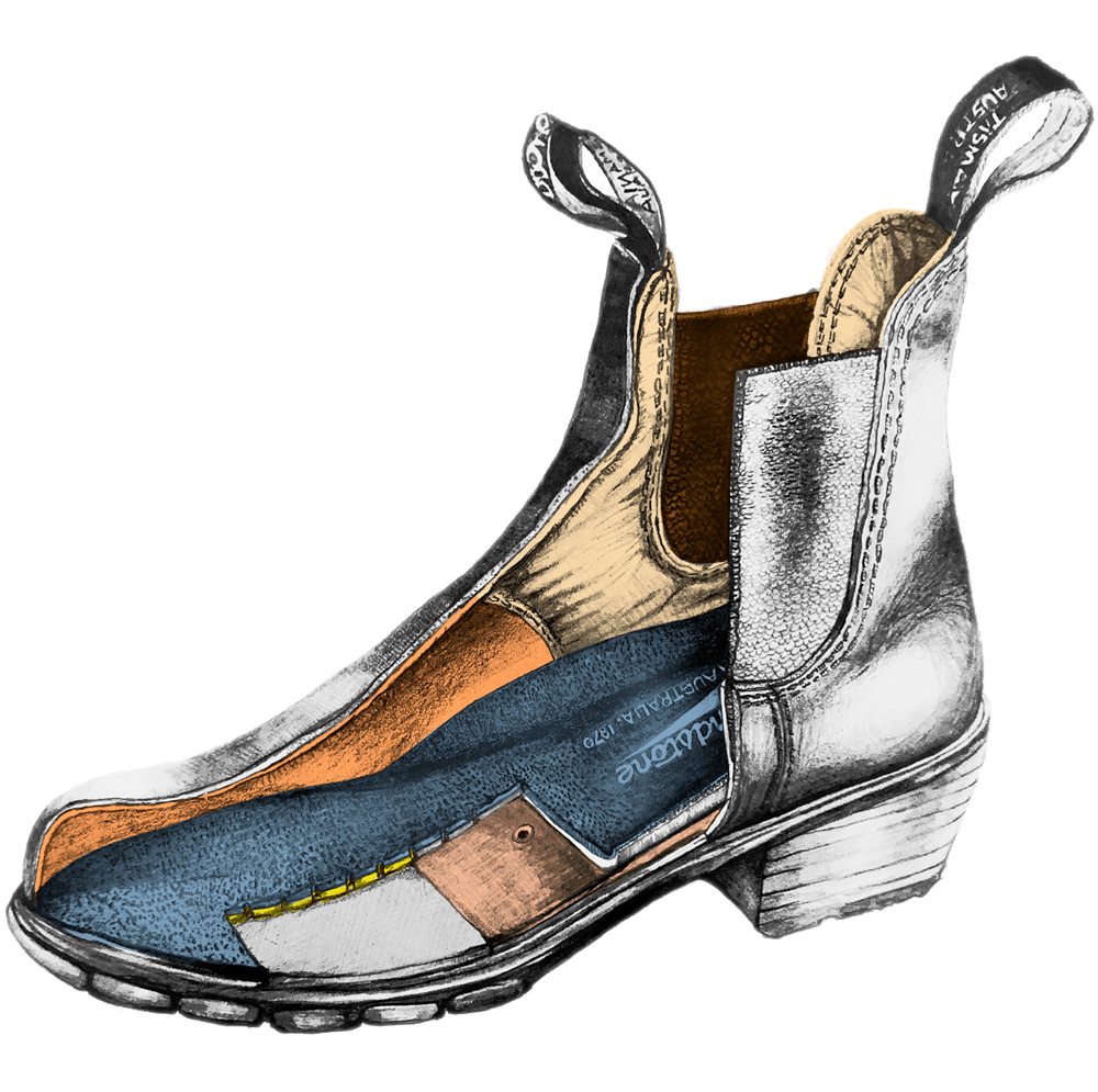 Dessin d’une botte de la gamme Women’s Heel de Blundstone 