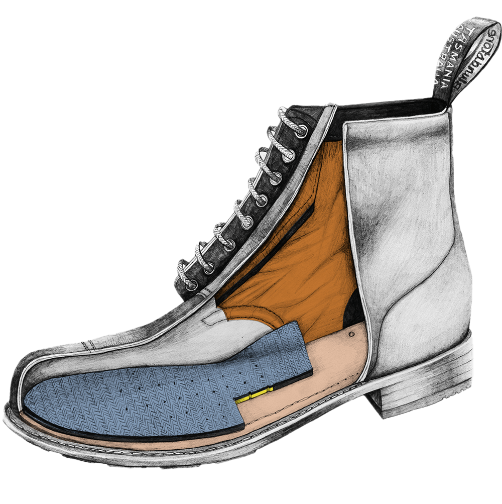 Dessin d’une botte à lacets de la gamme Heritage de Blundstone