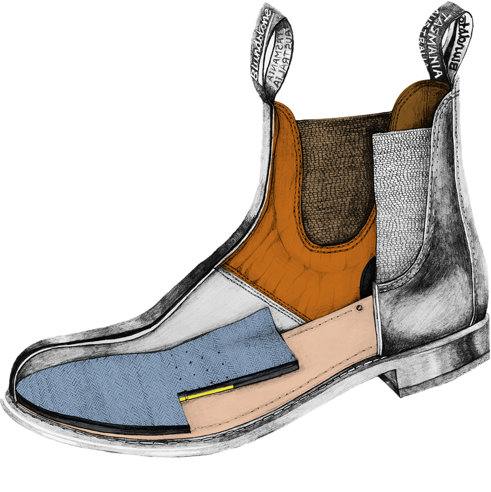 Dessin d’une botte à lacets de la gamme Heritage de Blundstone