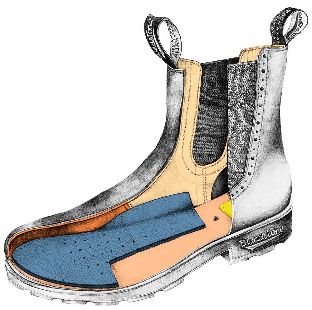 Dessin d’une botte de la gamme High-Top Originals de Blundstone 