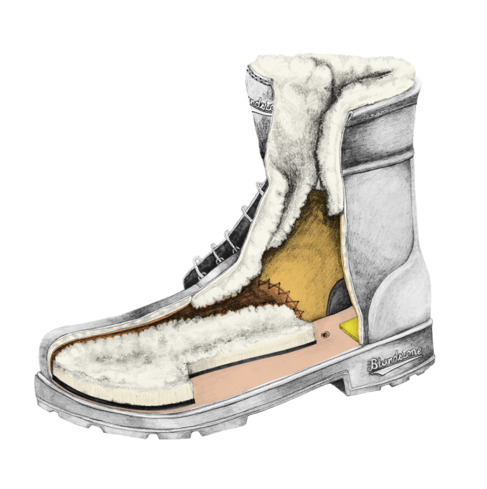 Drawing of a Blundstone Thermal series boot